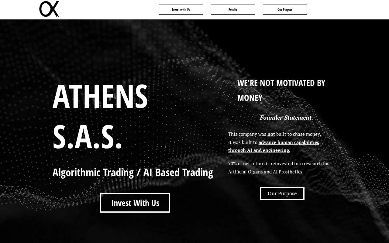 Portada del sitio web de ATHENS S.A.S.