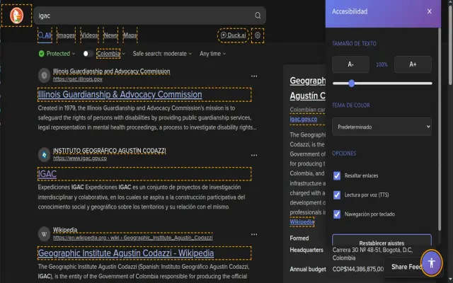 Captura del sitio web de la extensión Ukumari
